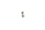 Vintage African bronze chameleon charm with a stylized form and green patina.