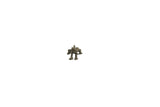 Vintage African bronze charm in the shape of a frog with a rustic, textured finish.