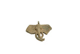 Vintage African bronze elephant charm with a textured, aged patina finish.