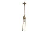 Rear view of the tall vintage bronze giraffe, showing the etched pattern on its back.