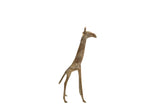Vintage African bronze giraffe figurine with a stylized body and textured finish.