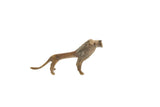 Vintage African bronze lion with a textured mane, a collectible Ashanti gold weight.