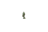 Collector vintage African bronze pendant, mid 20th century male profile, green patina. 1.5x1 inches.