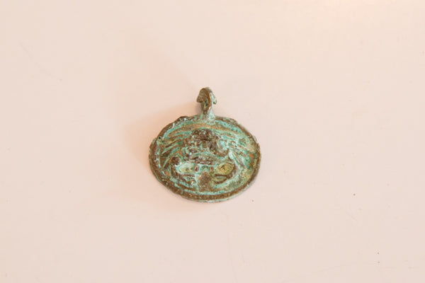 Vintage Bronze African Crab Pendant Image 1