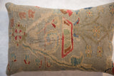 Antique Persian Sultanabad fragment: seafoam, cobalt, madder red floral pattern.