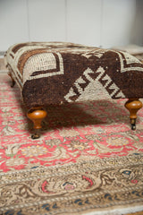 Vintage Oushak Rug Ottoman Coffee Table / Item AS6873D7092A image 5