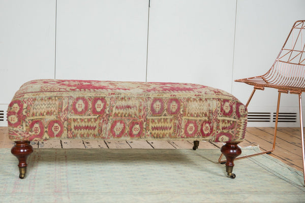 Antique Rug Fragment Ottoman Table // ONH Item AS6873D7286A Image 10