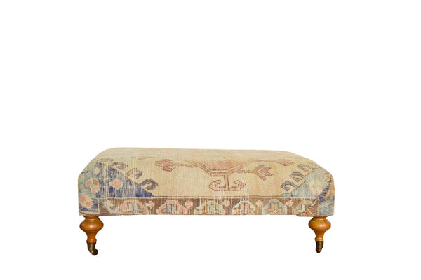 Vintage Turkish Rug Ottoman Coffee Table / Item Vintage Turkish Rug Ottoman Coffee Table