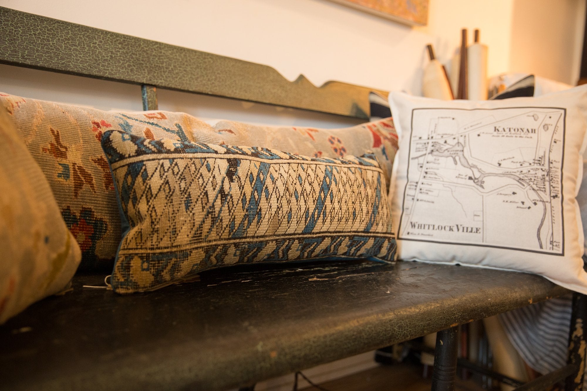 Reclaimed Vintage Caucasian Rug Lumbar Pillow // ONH Item AS7458A7667A Image 1