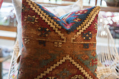 Reclaimed Vintage Rug Fragment Throw Pillow // ONH Item AS7459A7465A Image 2