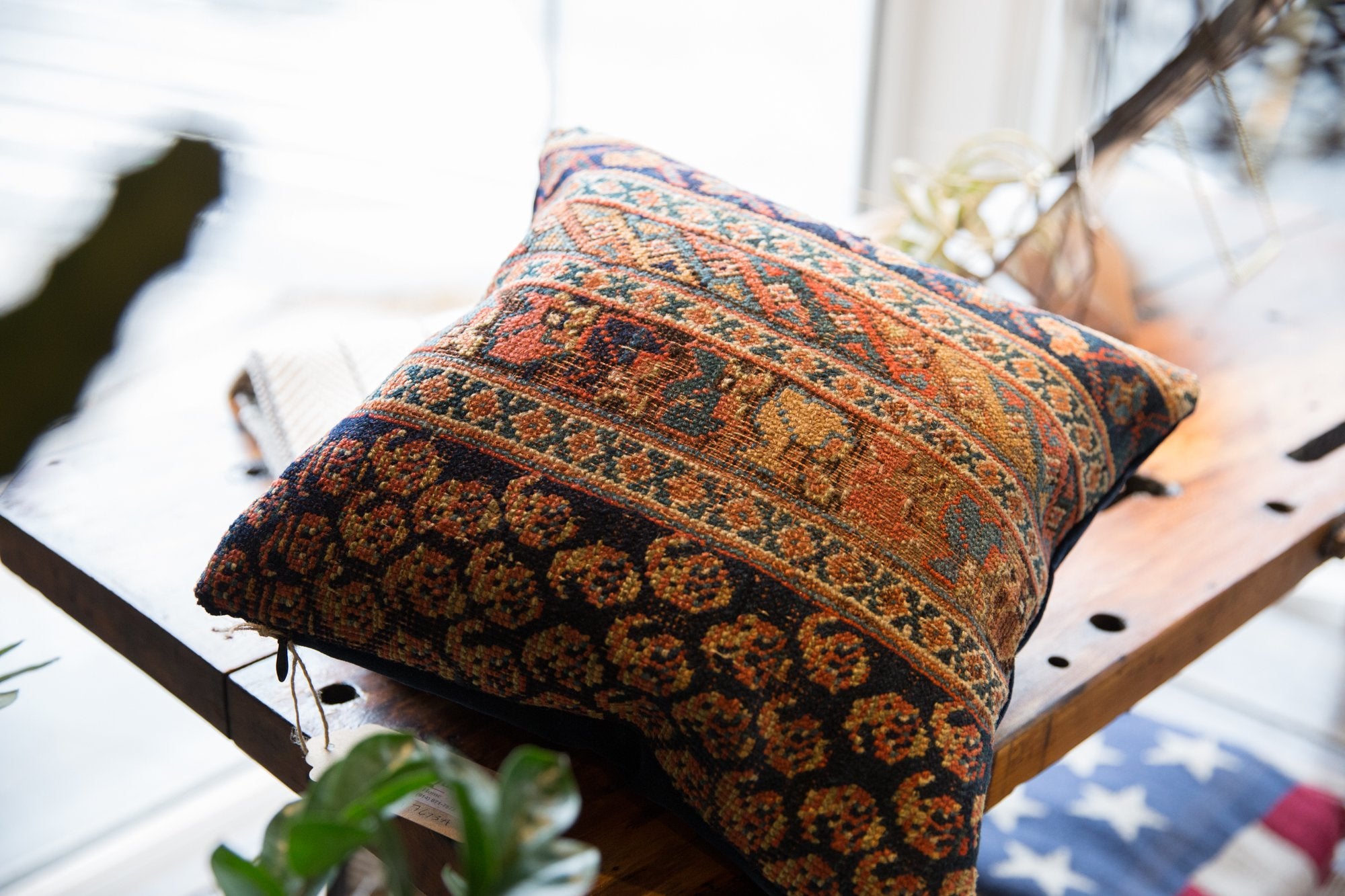 Reclaimed Antique Rug Fragment Throw Pillow // ONH Item AS7677A7673A Image 1