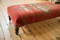 Antique Rug Fragment Ottoman Coffee Table // ONH Item AS8097A8082 Image 7
