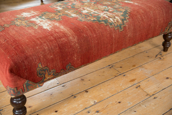 Antique Rug Fragment Ottoman Coffee Table // ONH Item AS8097A8082 Image 11