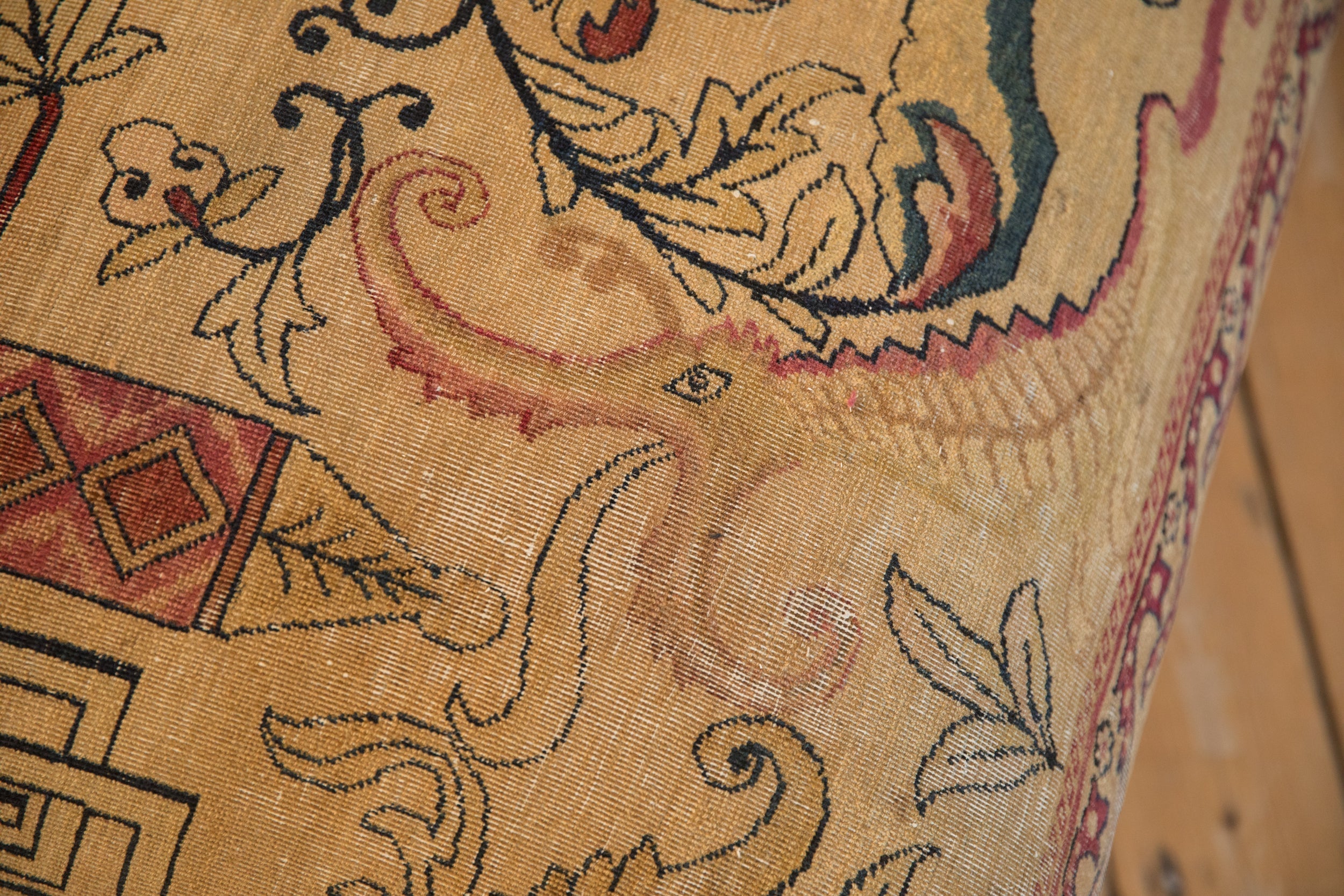 Antique Persian Rug Fragment Ottoman Table // ONH Item: AS8097A8498A, Image 1