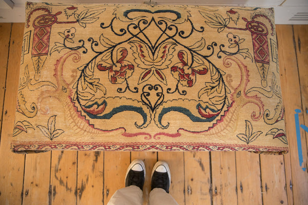 Antique Persian Rug Fragment Ottoman Table // ONH Item: AS8097A8498A, Image 3