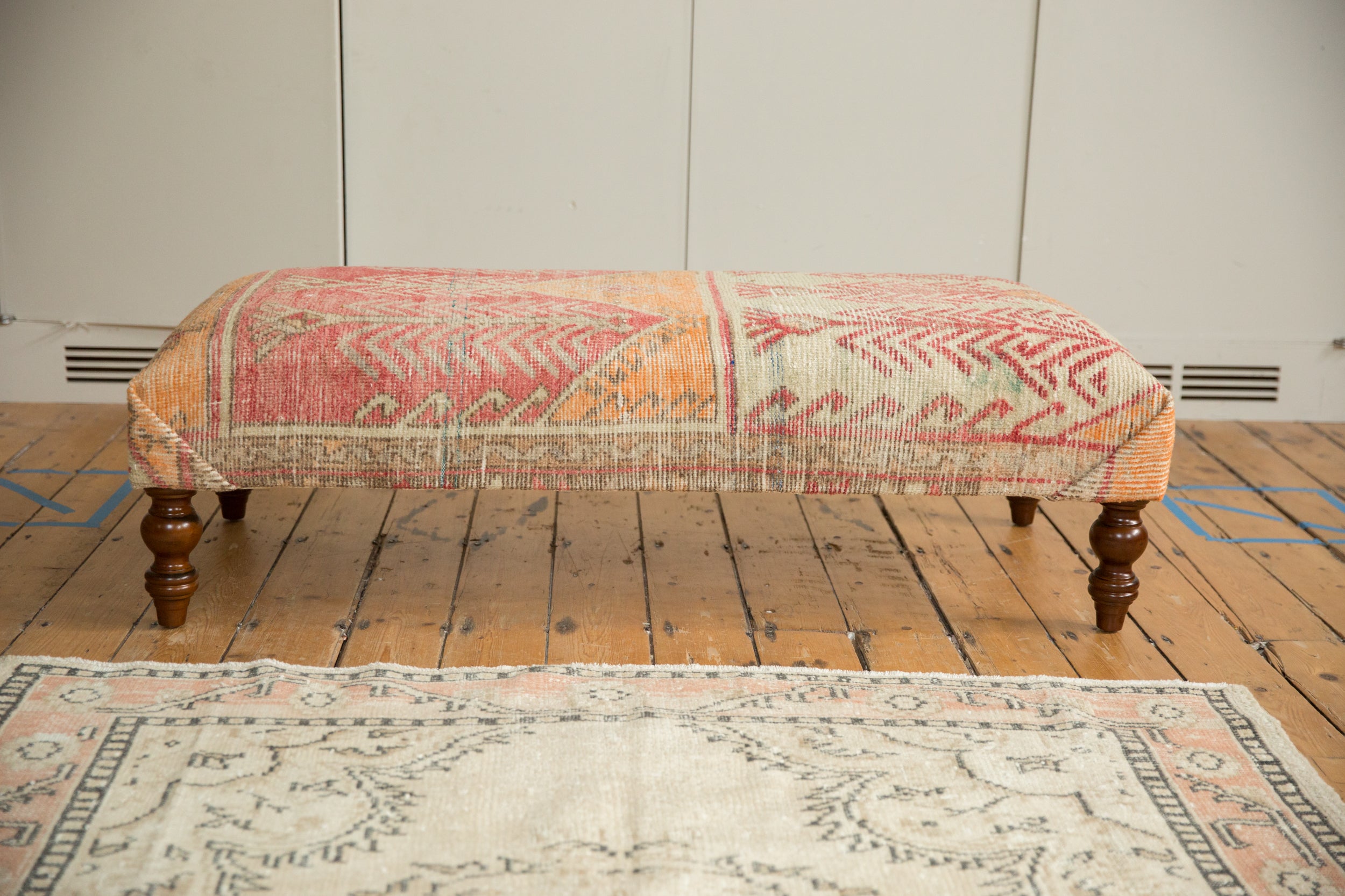 Vintage Rug Fragment Ottoman Table // ONH Item Image 1