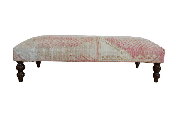 Vintage Oushak Rug Fragment Ottoman Table // ONH Item AS8097A9141A