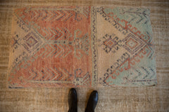 Vintage Oushak Rug Fragment Ottoman Coffee Table // ONH Item AS8097A9143A01 Image 2