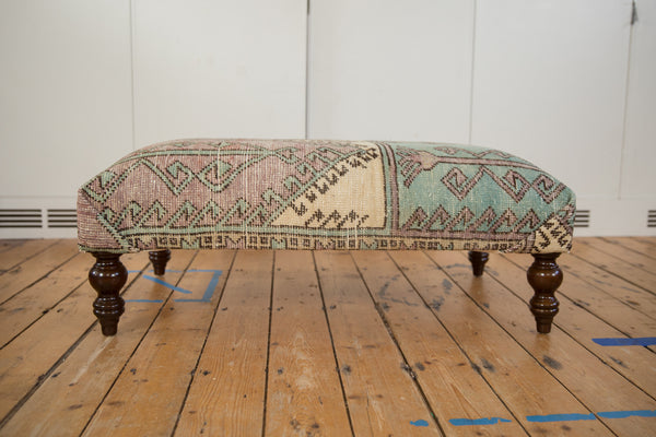 Vintage Oushak Rug Ottoman Table // ONH Item AS8097A9147A Image 1