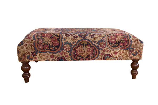 Antique Rug Fragment Ottoman Table // ONH Item AS8223A8324A