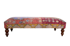 Vintage Oushak Rug Fragment Ottoman Table // ONH Item AS8589A8324A