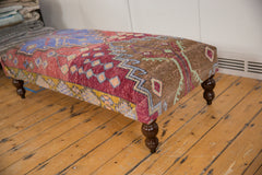 Vintage Oushak Rug Fragment Ottoman Table // ONH Item AS8589A8324A Image 1