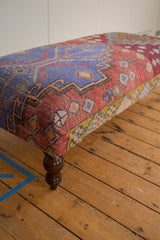 Vintage Oushak Rug Fragment Ottoman Table // ONH Item AS8589A8324A Image 5