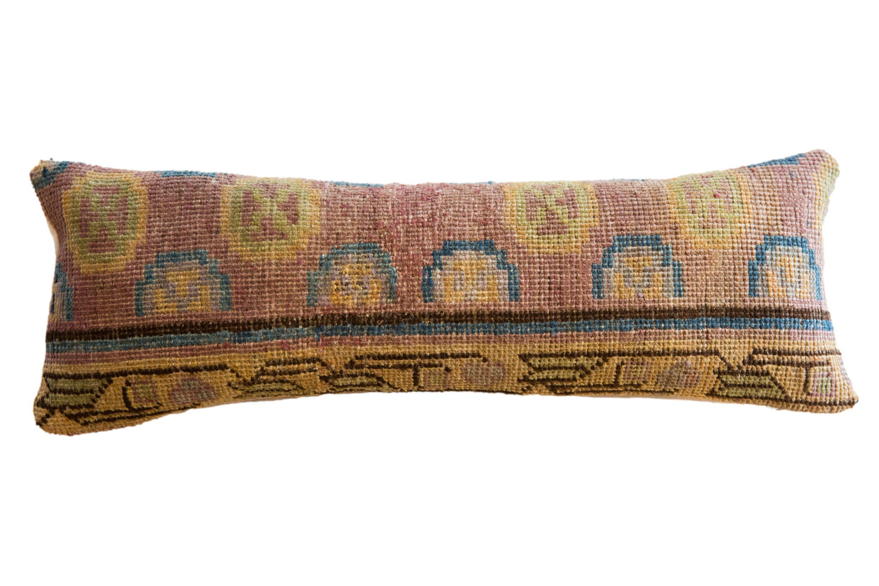 Vintage Khotan Rug Fragment Lumbar Pillow // ONH Item AS9924A9954A