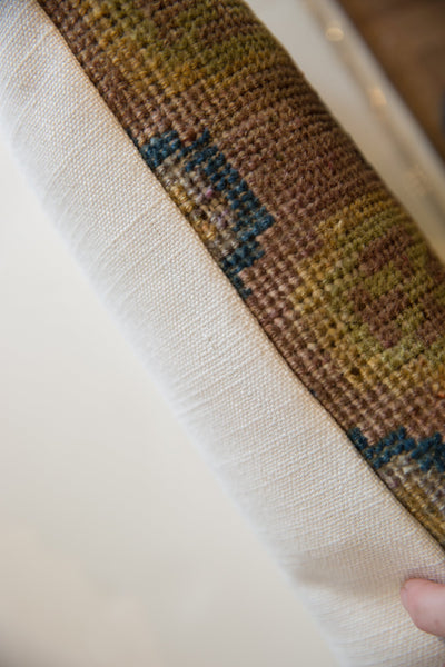 Vintage Khotan Rug Fragment Lumbar Pillow // ONH Item AS9924A9954A Image 3