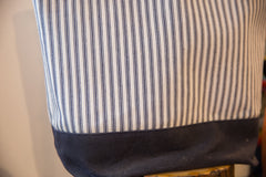 Vintage Ticking Stripe Fabric Market Tote Bag // ONH Item BK001129 Image 2