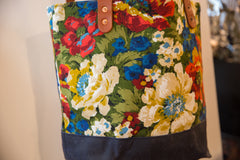 Vintage Floral Fabric Market Tote Bag // ONH Item BK001174 Image 1