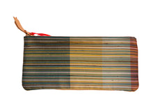 Vintage Green Como Stripe Fabric Clutch // ONH Item bk001189