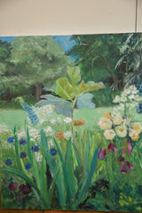 Vibrant flowers and lush green plants from Grace B. Keogh's Summer Garden painting.