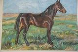 Grace B. Keogh 'Brown Horse' painting: detailed brown horse in a green landscape.