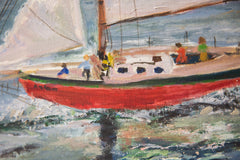 Grace Keogh Sailboat Painting / ONH Item ct001173 Image 9