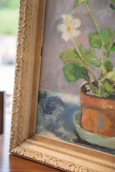 Grace Keogh Potted White Flowers Painting / ONH Item ct001175 Image 5