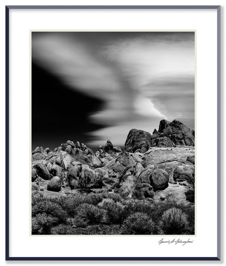 Dilmaghani Black and White Photograph, Sierra Wave over Alabama Hills, CA