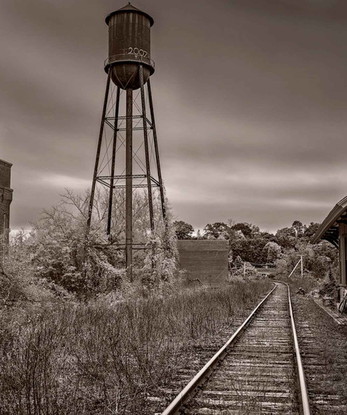 Dilmaghani Black and White Photograph, Water Tower, MA