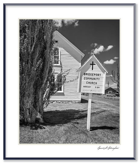 Dilmaghani Black and White Photograph, Bridgeport Community Church, CA