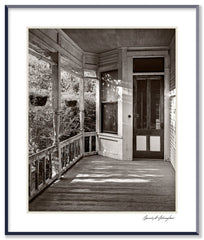 Dilmaghani Black and White Photograph, Side Porch, House, CA