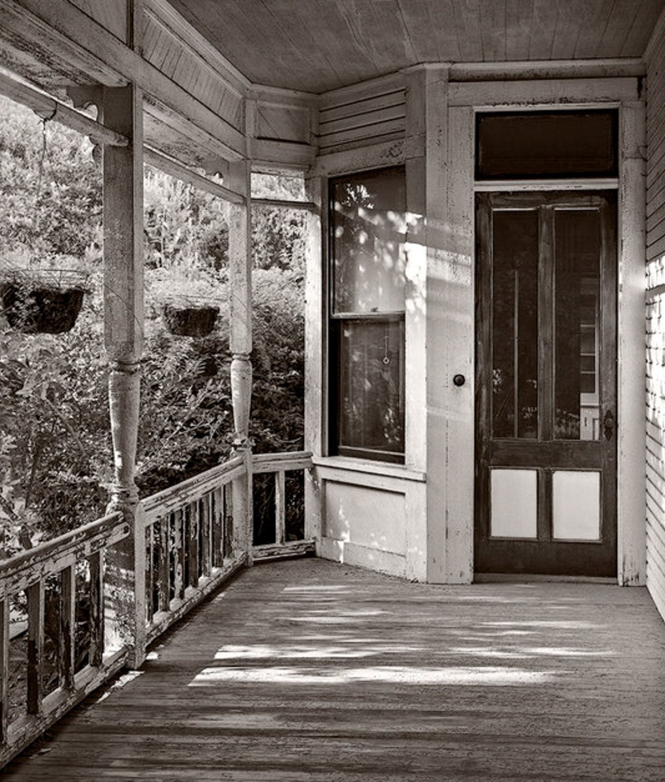 Dilmaghani Black and White Photograph, Side Porch, House, CA