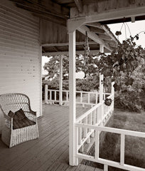Black and White Photograph, Side Porch, House, ME // ONH Item DE1120MEPBW0810PR Image 1