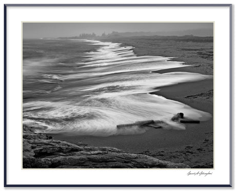 Dilmaghani Black and White Photograph, Rainy Evening Beach, CT