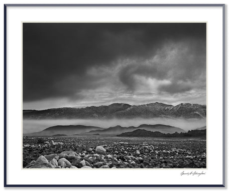 Dilmaghani Black and White Photograph, Storm Looking toward Inyo Range, CA