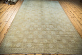 Vintage Oushak carpet with tone-on-tone allover floral design in beige, greige, ivory, silver.