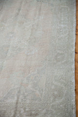 Vintage Oushak rug reverse, revealing tightly woven, sturdy foundation in muted beige.