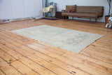 Vintage 1960s Oushak carpet with light, airy beige, grey, and slate blue tones.