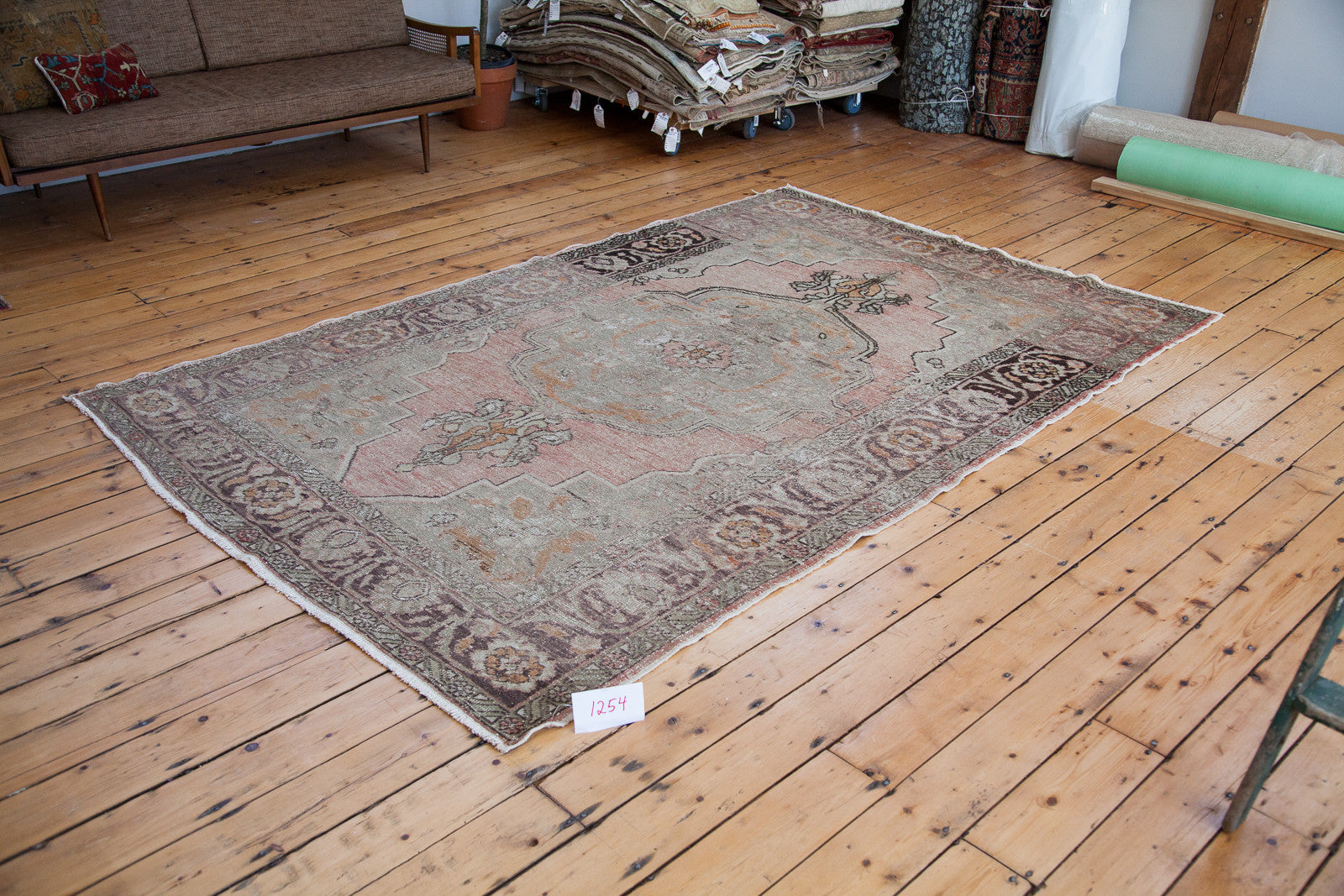 6.5x9.5 Distressed Oushak Carpet // ONH Item ee001254 Image 1