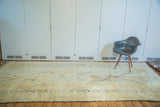 Plush ivory Moroccan runner rug with blanched charcoal abstract lines.