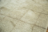 Soft, shaggy platinum ivory pile texture of the Moroccan rug runner.